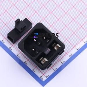 S-03F-12-4 AC Power Connector Through hole Component (THT) Connector IEC 320-C14 1 3 Panel Mount - Product Image 2