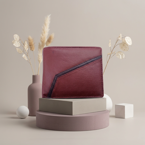 WRIZA Portefeuille horizontal en cuir pleine fleur bicolore marron clair et marron foncé, porte-billets artisanal, profil mince, coutures durables - Product Image 5