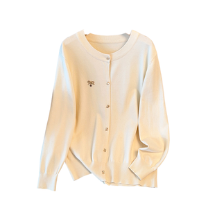 Camisa/Blusa de Punto Transparente de Color Sólido para Mujer, Talla Grande, Estilo Casual de Otoño, Anti-Pilling, Viscosa/Poliéster, 380g, Cierre de un Solo Botón - Product Image 1