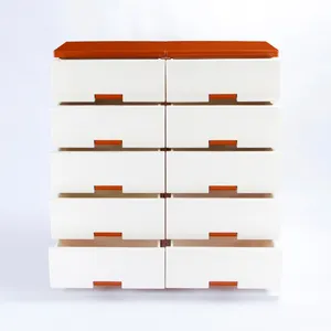 Hiện đại 5 tầng 2 cột 10 ngăn kéo nhựa lưu trữ tủ với tủ khóa cho phòng khách và lối vào ABS nhựa tủ đầu giường - Product Image 1