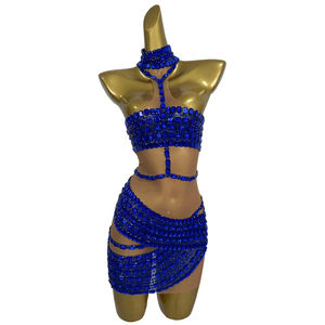 Vestido 참조 다이아몬드 파티 축하 원피스 숙녀 댄스 나이트 클럽 Bodycon 원피스 여성 라인 석 저녁 무도회 원피스 - Product Image 6