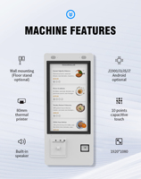 Terminal NFC POS Écran LCD Full HD Écran tactile capacitif de 23.8 pouces Scanner de codes à barres QR/Restaurant Commande alimentaire Paiement Kiosque automatique