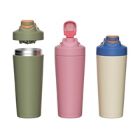 Bouteille shaker et gourde isotherme en acier inoxydable 304 de 750 ml avec couvercle pour les sports de plein air et le fitness en vacances