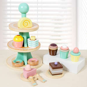 Jeu <span class=keywords><strong>de</strong></span> rôle personnalisé pour enfants, jeu d'arbre à dessert en bois, jouets éducatifs <span class=keywords><strong>de</strong></span> <span class=keywords><strong>cuisine</strong></span> pour garçons et filles - Product Image 3