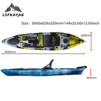 Kayak LSF 3,66 m Mirage Pro Angler 12, modèle 1 personne, tapis antidérapant, léger, écologique, HDPE, pêche, surf, dérive