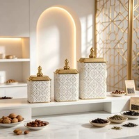 Boîte à bonbons multifonctionnelle en plastique PET de luxe, écologique, avec couvercle, pour bonbons d'automne, boîte à biscuits gaufrée, boîte à bijoux