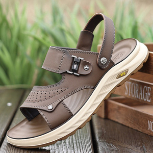 Men's Summer Outdoor Arch <b>Support</b> Sandals PU Leather Upper Lightweight Cushioning Waterproof Breathable Beach Walking Casual - Product Image 2