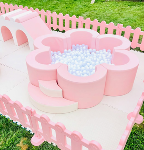 Globalltoy Ensemble de jeu doux rose pour les tout-petits Baby Ball Pit Slide et Ocean Balls Aire de jeux intérieure sûre pour la fête d'anniversaire - Product Image 1