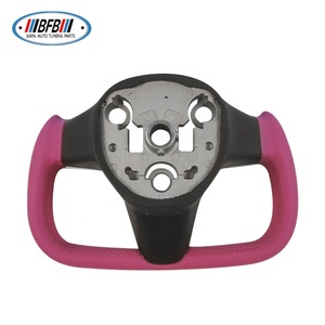 Para Tesla Model 3/Y, volante de cuero con yugo personalizado con fibra de carbono - Product Image 5