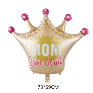 ママ風船幸せな母の日ホイル風船金の王冠の形マイラー風船母の誕生日パーティー用品