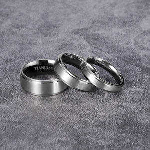 Custom Engraving Pure Titanium Wedding Band Classic Black Silver Gold Plain <b>Ring</b> <b>Men</b> Women <b>Promise</b> <b>Ring</b> - Product Image 4