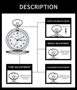 1 <span class=keywords><strong>montre</strong></span> de poche double calendrier argentée à double affichage pour homme et <span class=keywords><strong>femme</strong></span>, idéale pour la Saint-Valentin, cadeau pour la Journée de la <span class=keywords><strong>femme</strong></span> - Product Image 4