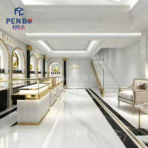 Luxury Perfume Display Showcase Black Gold Retail <b>Watch</b> Jewelry Perfume Store Fixture Design For Perfume Shop - Product Image 5