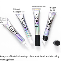 Tuyau cosmétique de 20ml pour brillant à lèvres Crème pour les yeux Essence d'émulsion Tube de brillant à lèvres Tube de rouge à lèvres Tête de massage Tube d'emballage en céramique