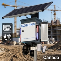Kamera Keamanan Lokasi Konstruksi Canada AC Hybrid Solar Panel CMOS 30X Zoom 8MP PTZ 4K 4G SIM Card Power Audio Alarm Motion