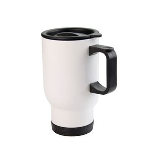 Vaso Térmico de Acero Inoxidable para Sublimación, Venta al por Mayor, 14 oz, Blanco/Plateado, Taza de Viaje para Auto, Personalizable y Económica - Product Image 1