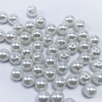 Perles rondes en ABS de 3/4/6/8/10/12/14/16 mm, perles en vrac pour la création de bijoux de mode, fabrication artisanale, imitation de perles pour vêtements