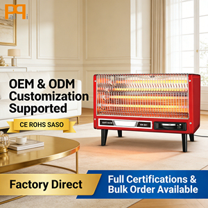 Calentador Eléctrico de Tubo de Cuarzo Infrarrojo 1200W/2400W 220V, Construcción Metálica, Portátil, de Sobremesa, con Protección Antivuelco - Product Image 1