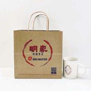 Bolsa de Papel Kraft Reciclado Económica, Bolsa de Papel para Llevar con Asa Retorcida para Alimentos, con Logotipo Personalizado - Product Image 3