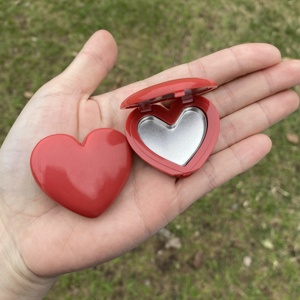 Biểu Tượng Tùy Chỉnh Mini Dễ Thương Màu Hồng Màu Đỏ Hình Trái Tim Eyeshadow Blusher Container Ép Bột Trường Hợp Palette Nhỏ Gọn Bao Bì Pan Gương - Product Image 3