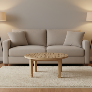 Tavolino da Caffè Rotondo Soutbay 35 Pollici in Legno, Arredamento Moderno per Soggiorno - Product Image 2