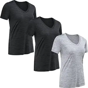 Custom Logo High Quality Cotton V Neck Women T Shirts Plain Women Tops Summer Clothing Tshirts For Women