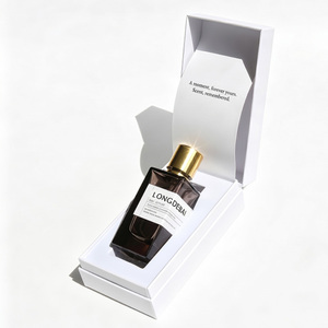 Wholesale Luxury Black <b>Perfume</b> Glass <b>Bottle</b> <b>Empty</b> Clear Crimp Rectangle Square 30ml 50ml 100ml <b>Perfume</b> <b>Bottle</b> With Metal Lid - Product Image 2