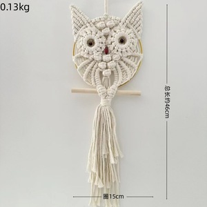 Corde moderne <span class=keywords><strong>en</strong></span> coton tissé à la main hibou <span class=keywords><strong>macramé</strong></span> tenture murale tapisserie Art déco flotteur nature morte motif décor à la maison cadeau - Product Image 3