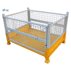 Nặng có thể gập lại dây lưới kim loại Pallet gấp kho lưu trữ lồng dây lưới container stillage lồng có thể gập lại cứng nhắc container - Product Image 1