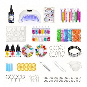 TOYSRUNNER UV Resin Kit Light DIY Jewelry Making Hard Transparent Epoxy Fast Curing Silicone <b>Molds</b> Pendants Keychains Glitter - Product Image 1