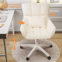 Chaise de maquillage confortable pour femme avec structure en acier inoxydable et matériau en nylon - Chaise pivotante durable pour la maison et le bureau