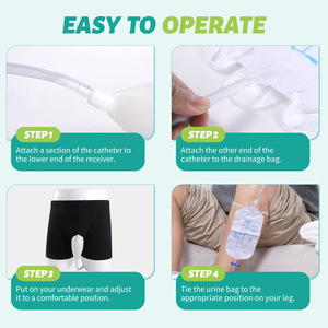 Bolsa de recolección de orina Liker de ángulo plano no desmontable + 2 bolsas de orina de 500 ml, negras, talla S - Product Image 5