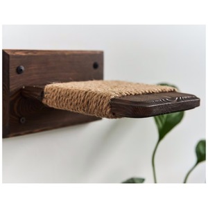 Solid Wood Wall Mounted Cat Tree 4 Levels Sisal <b>Scratching</b> <b>Post</b> Modern Design Cat Hammock Climbing Frame - Product Image 4