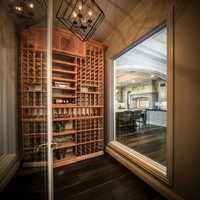 Meuble de présentation à grille en bois massif personnalisé, étagère à vin multi-niveaux pour bar à domicile, hôtel – Solution complète pour cave à vin
