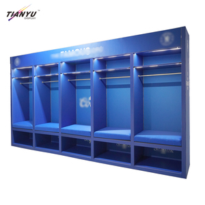 Blue Tradeshow Stan sepatu Display dinding solusi desain Stan rakitan mudah Expo Display stan pameran berdiri dengan kain - Product Image 1