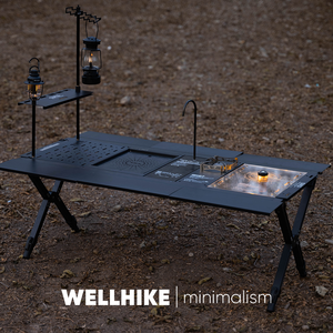 WELLHIKE New IGT Combination Table Portable Multifunctional Outdoor <strong>Camping</strong> <strong>Storage</strong> Table Foldable Two <strong>Units</strong> for Picnic - Product Image 2