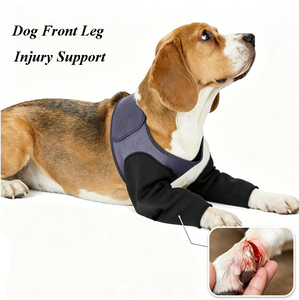 Adjustable <b>Dog</b> Leg Brace Anti-Lick Recovery Sleeves Cone for Front Legs Neoprene <b>Dog</b> Knee Brace Pet Compression Support Wraps - Product Image 4