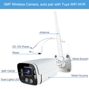 Système de caméra de sécurité pour maison intelligente Tuya 4CH 3MP Caméra IP <span class=keywords><strong>sans</strong></span> <span class=keywords><strong>fil</strong></span> avec détection de mouvement WiFi 6 Kit de <span class=keywords><strong>surveillance</strong></span> NVR - Product Image 4