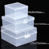 Boîte en plastique transparente carrée avec couvercle à charnière SUNSHING, conteneur de rangement pour perles transparentes de qualité supérieure, organisateur de petites pièces