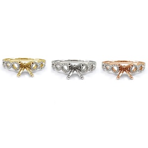 Chine Usine Bijoux Bagues En Diamant 14k Or Bague De Mariage Fiançailles Forme Ronde Beauté Semi Monture Bague De Fiançailles Pour Les Femmes - Product Image 4