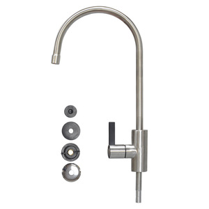 Robinet de cuisine en acier inoxydable 304, à poignée unique, monté sur comptoir, style minimaliste YPQ-189, installation facile - Product Image 1