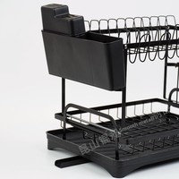 Égouttoir à vaisselle pliant multi-niveaux en métal, design moderne et minimaliste, sans perçage, étagère de rangement de cuisine pour bols, baguettes, assiettes et couteaux