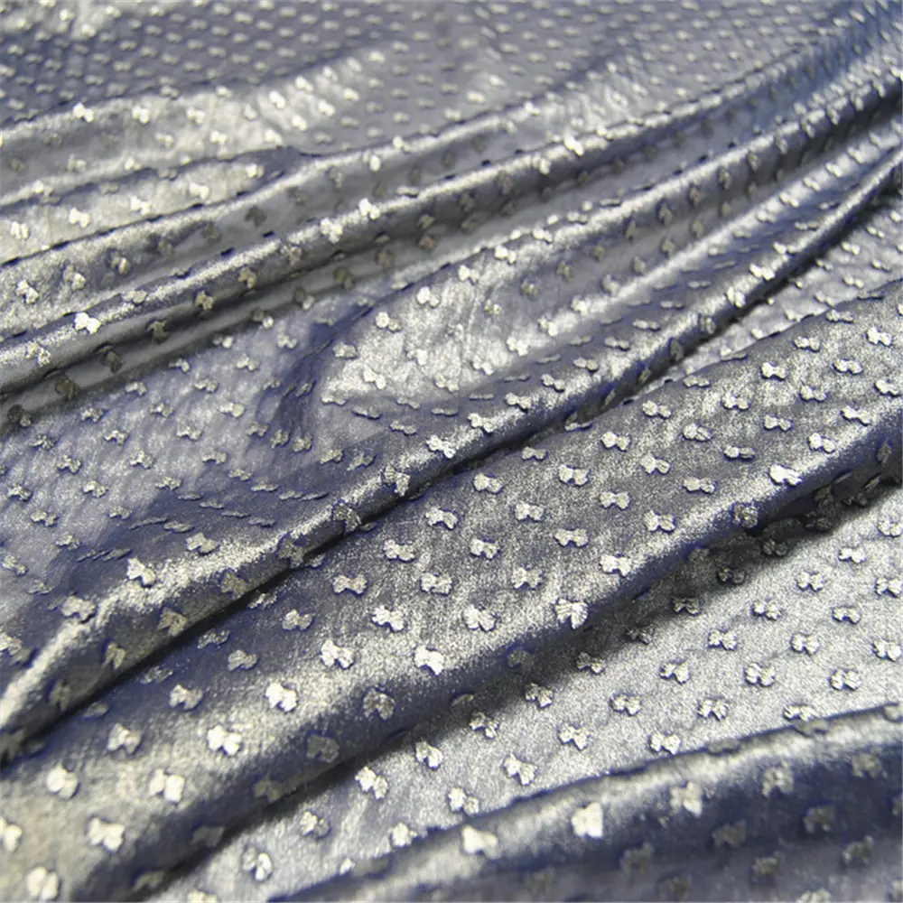 Umwelt Indische Muslimischen Seide Jacquard Stoff Silber Metallic Dark Navy Gute Textur für Weiblich Männlich Futter Kimono Kleider