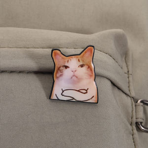 Ha beyaz kedi emaye pimleri komik yavru İfadeler broşlar yaka sırt çantası rozeti moda takı aksesuarları hediyeler arkadaşlar için - Product Image 3