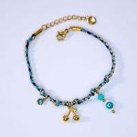 Vente en gros Fait à la main coloré tissé cerise poisson soleil cauri coquille chaussure bracelet à breloques bijoux pour femmes filles