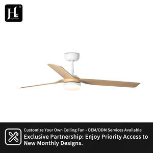 Ventilateur de plafond LED à moteur électrique CC de 52 pouces avec lumière, télécommande 5 vitesses, bois massif, 3 pales pour usage domestique - Product Image 6