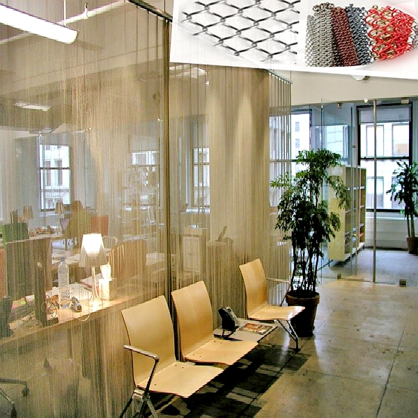 Woven wire mesh drapery