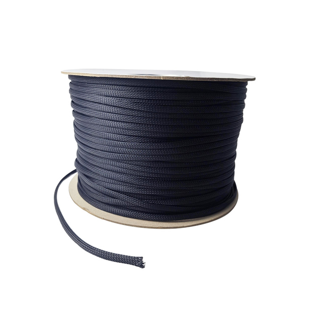 Black Color PET Braided Protective Cover Braided Sleeve for Wire Cord Hider Cover 2mm~70mm Diameter