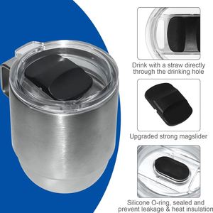 6oz Magnetic Replacement Lid <b>Sliding</b> <b>Plastic</b> Magnet Cover Universal Fit for 8oz 10oz Stainless Steel Insulated Water Bottle - Product Image 4