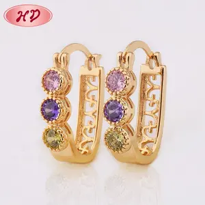 Quality Spanish Style Latest Cute Girls Plate Gold Earrings For Sale